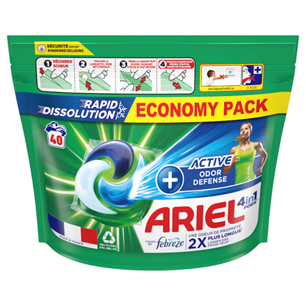 Ariel 4 in 1 pods +Active Odor Defense | Touch of Febreze (40 wasbeurten)  SAR05264 - 1