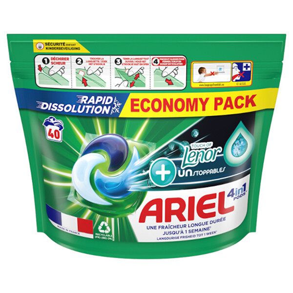 Ariel 4 in 1 pods +Touch of Lenor Unstoppables (40 wasbeurten)  SAR05260 - 1