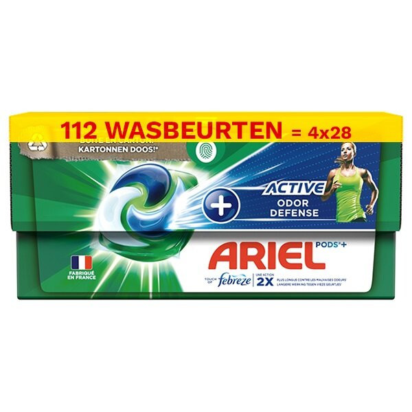 Ariel Aanbieding: 4x Ariel All in 1 pods + actieve geurbestrijding (28 wasbeurten)  SAR05257 - 1