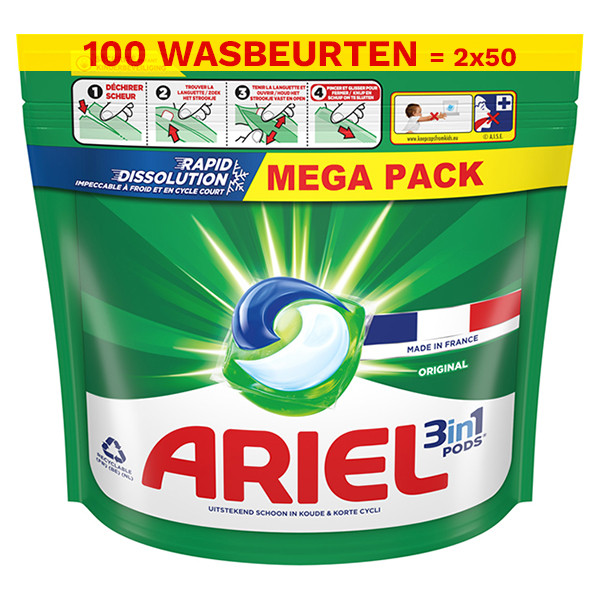 Aanbieding: Ariel 3 In 1 Pods Original (2 zakken - 100 wasbeurten) SAR05231 - 1