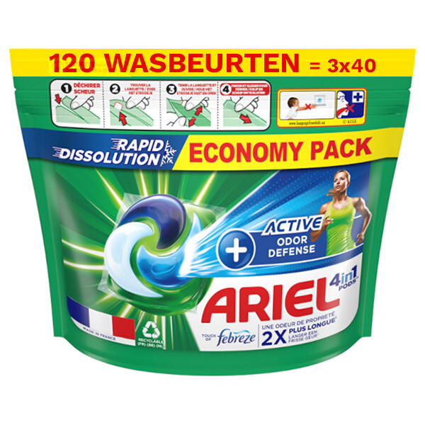 Ariel Aanbieding: Ariel 4 in 1 pods +Active Odor Defense | Touch of Febreze (3 zakken - 120 wasbeurten)  SAR05265 - 1