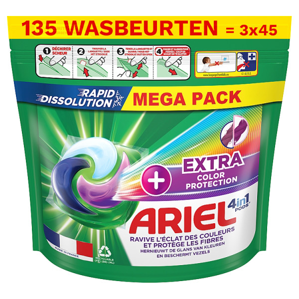 Aanbieding: Ariel All In 1 Pods Extra Fiber Protection (3 zakken - 135  wasbeurten) SAR05395 - 1