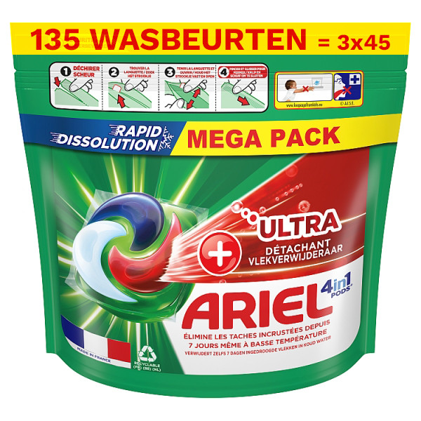 Ariel Aanbieding: Ariel All In 1 Pods Ultra Vlekverwijderaar (3 zakken - 135 wasbeurten)  SAR05397 - 1