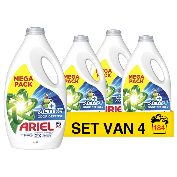 Ariel Aanbieding: Ariel Vloeibaar Wasmiddel + Active Odor Defense 2,07 liter (4 stuks - 184 wasbeurten)  SAR05463 - 1