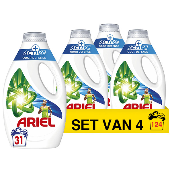 Aanbieding: Ariel Vloeibaar Wasmiddel Actieve Odor Defense 1395 ml (4 flessen - 124 Wasbeurten) SAR05343 - 1