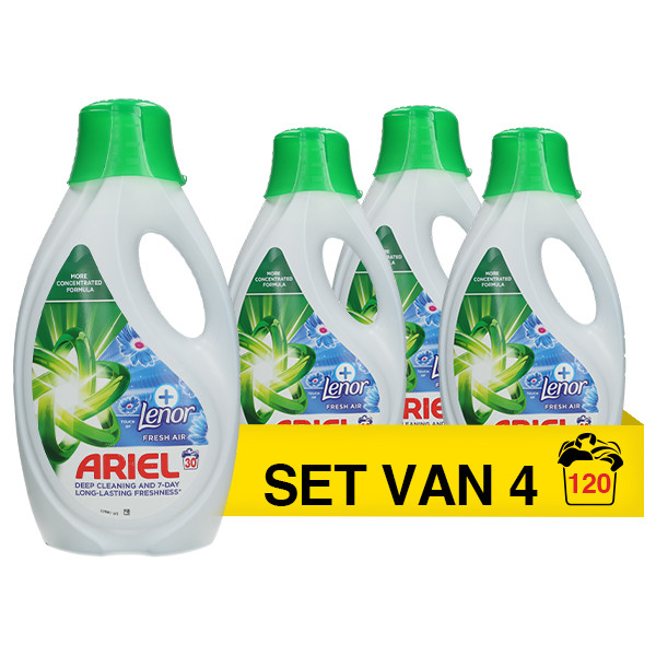 Aanbieding: Ariel Vloeibaar Wasmiddel Lenor Fresh Air 1350 ml (4 flessen - 120 wasbeurten) SAR05505 - 1