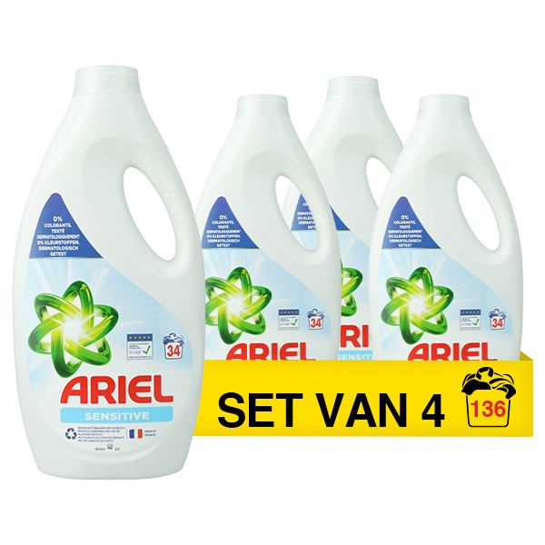 Ariel Aanbieding: Ariel Vloeibaar Wasmiddel Sensitive 1530 ml (4 flessen - 136 wasbeurten)  SAR05435 - 1