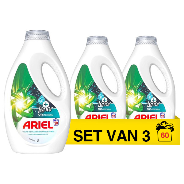 Aanbieding: Ariel Vloeibaar Wasmiddel Touch Of Lenor Unstoppables 900 ml (3 flessen - 60 wasbeurten) SAR05532 - 1