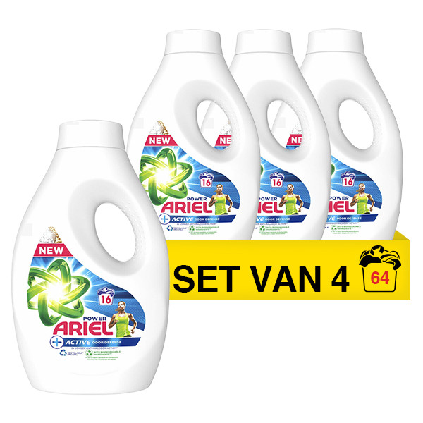 Ariel Aanbieding: Ariel vloeibaar wasmiddel +Actieve Geurbestrijding 0,8 liter (4 flessen - 64 wasbeurten)  SAR05193 - 1