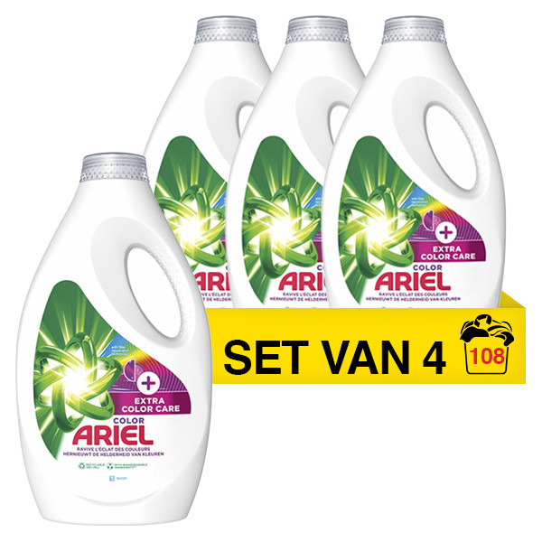 Ariel Aanbieding: Ariel vloeibaar wasmiddel Color + Care 1,215 liter (4 flessen - 108 wasbeurten)  SAR05159 - 1