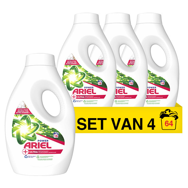 Ariel Aanbieding: Ariel vloeibaar wasmiddel ultra vlekverwijderaar 0,8 liter (4 flessen - 64 wasbeurten)  SAR05195 - 1