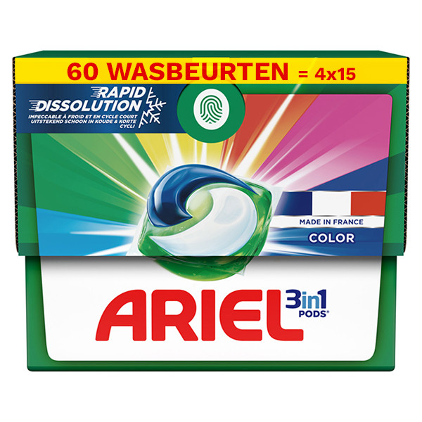 Aanbieding: Ariel All In 1 Pods Color (4 zakken - 60 wasbeurten) Ariel ...