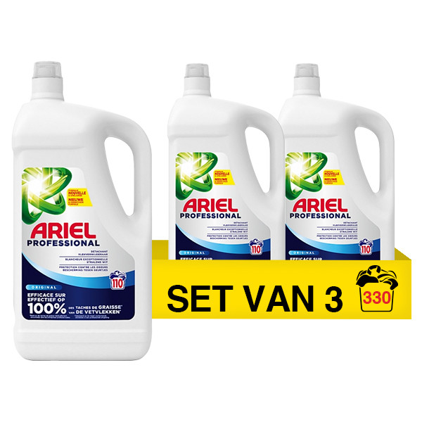 Aanbieding: Ariel Professional Vloeibaar Wasmiddel Original 4,95 liter (3 flessen - 330 wasbeurten) SAR05429 - 1