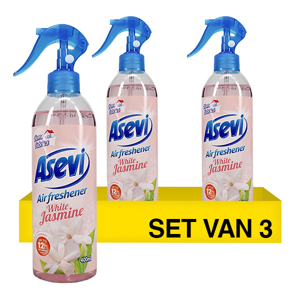Aanbieding: Asevi Luchtverfrisser Spray White Jasmine (3 stuks à 400 ml) SAS00025 - 1