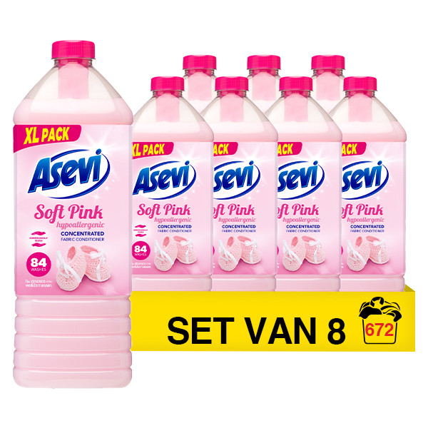 Aanbieding: Asevi Wasverzachter Soft Pink 1932 ml (8 flessen - 672 wasbeurten) SAS00013 - 1