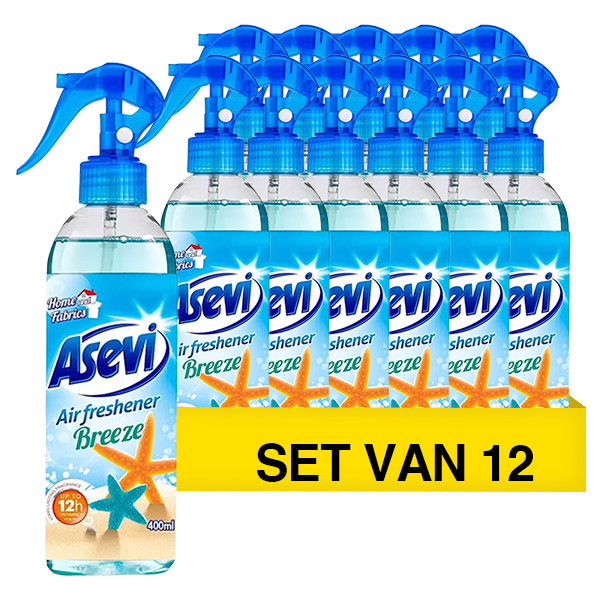 Asevi Aanbieding: Asevi luchtverfrisser spray Ocean Breeze (12 flessen - 400 ml)  SAE00014 - 1