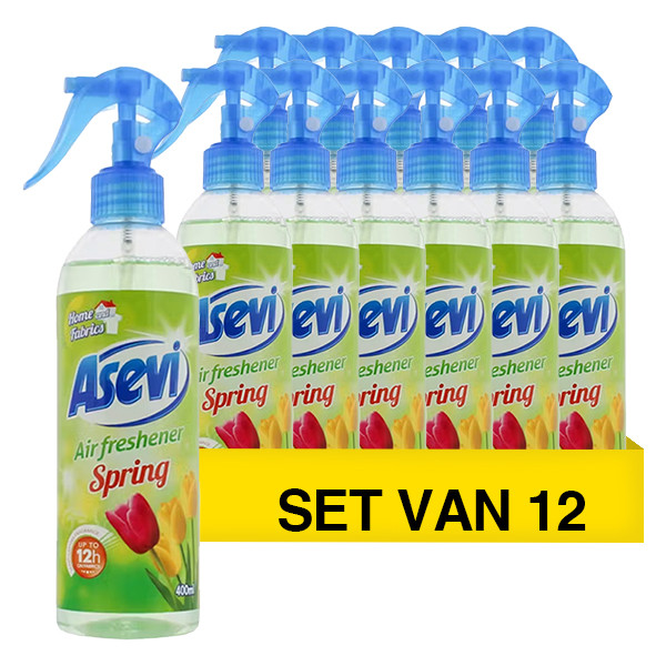 Asevi Aanbieding: Asevi luchtverfrisser spray Spring (12 flessen - 400 ml)  SAE00016 - 1