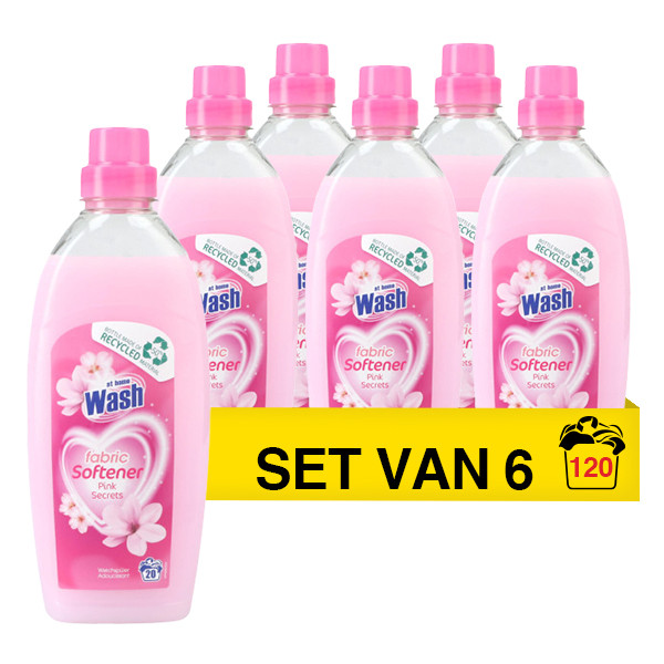 Aanbieding: 6x At Home Pink Secrets wasverzachter 750 ml (6 flessen - 120 wasbeurten) SAT00083 - 1