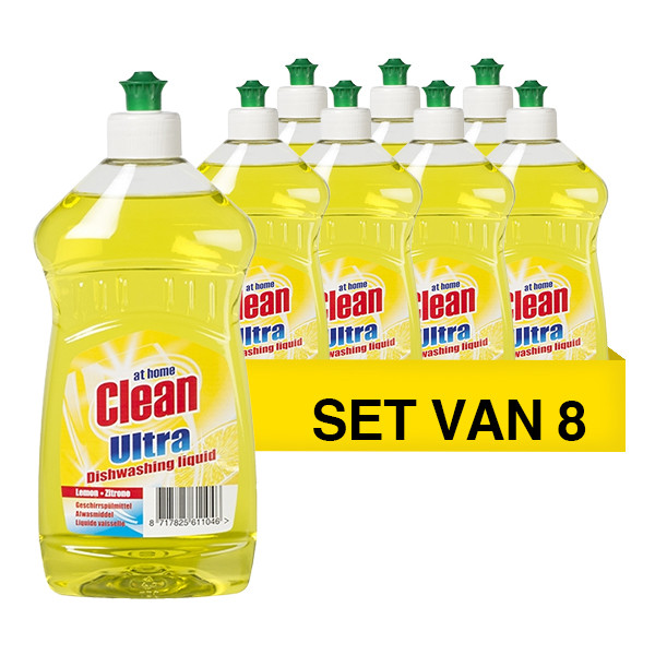 At Home Aanbieding: 8x At Home Clean afwasmiddel Lemon (500 ml)  SAT00068 - 1