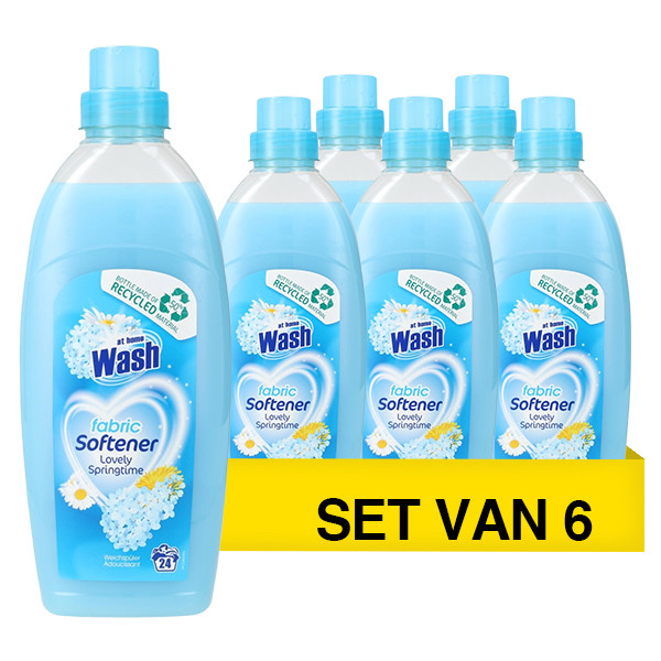 At Home Aanbieding: At Home Clean Wasverzachter Lovely Springtime 750 ml (6 flessen - 144 wasbeurten)  SAT00100 - 1