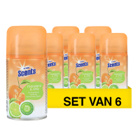Aanbieding: At Home Scents Automatische Spray Mandarijn en Limoen Navulling (6 stuks à 250 ml) SDR09189