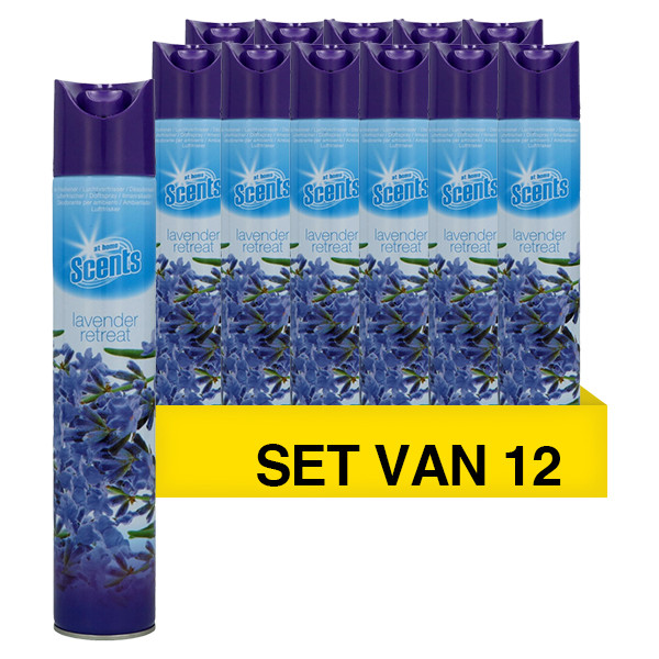 Aanbieding: At Home Scents Luchtverfrisser Spray - Lavender Retreat (12 stuks à 400 ml) SAT00075 - 1