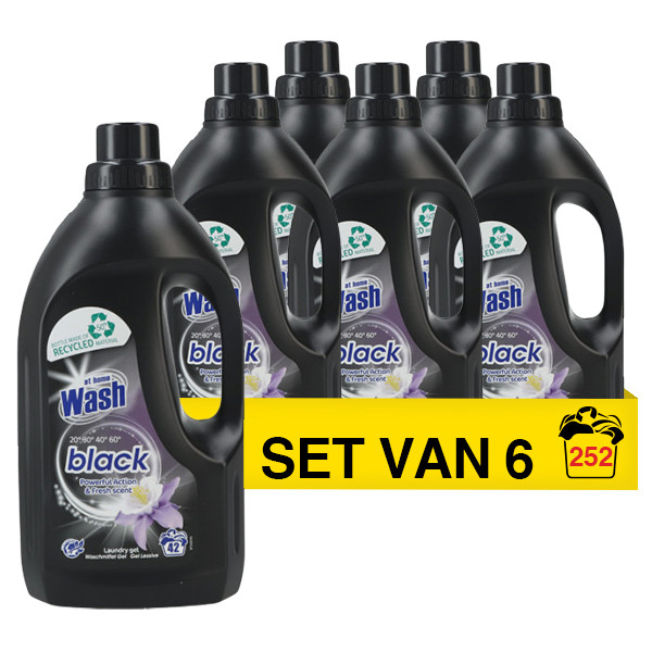 Aanbieding: At Home Vloeibaar Wasmiddel Black 1,5 liter (6 flessen - 252 wasbeurten) SAT00081 - 1
