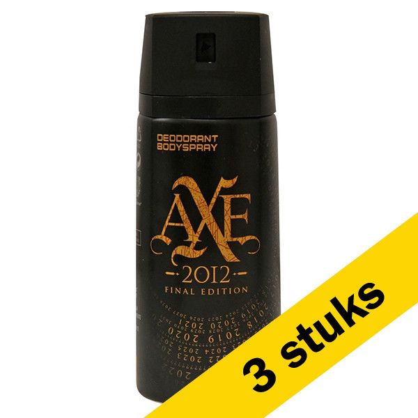 piramide Keelholte kleding Aanbieding: 3x Axe deodorant spray Final Edition (150 ml) Axe 123schoon.nl