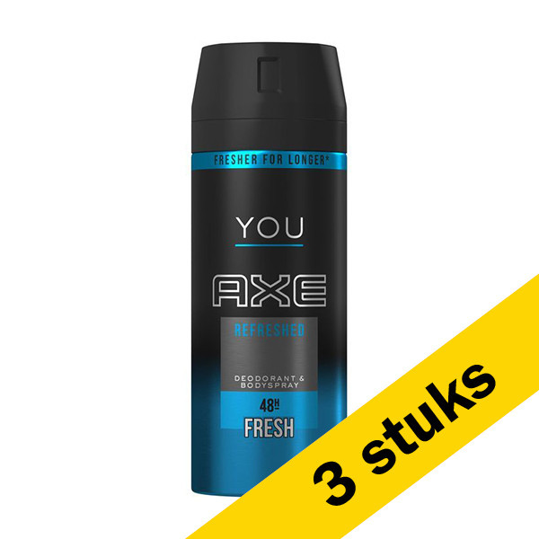 schandaal Slang bereik Aanbieding: 3x Axe deodorant spray YOU Refreshed (150 ml) Axe 123schoon.nl
