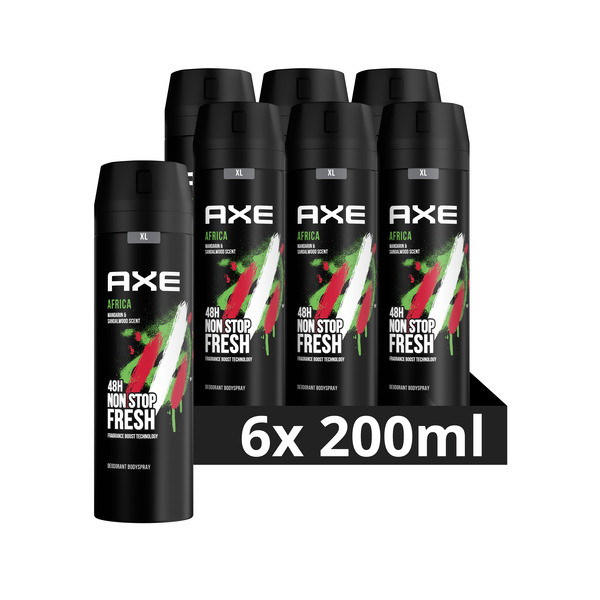 Aanbieding: Axe Africa  deodorant - body spray (6x 200 ml) SAX00193 Aanbieding: Axe Africa  deodorant - body spray (6x 200 ml) SAX00193 - 1