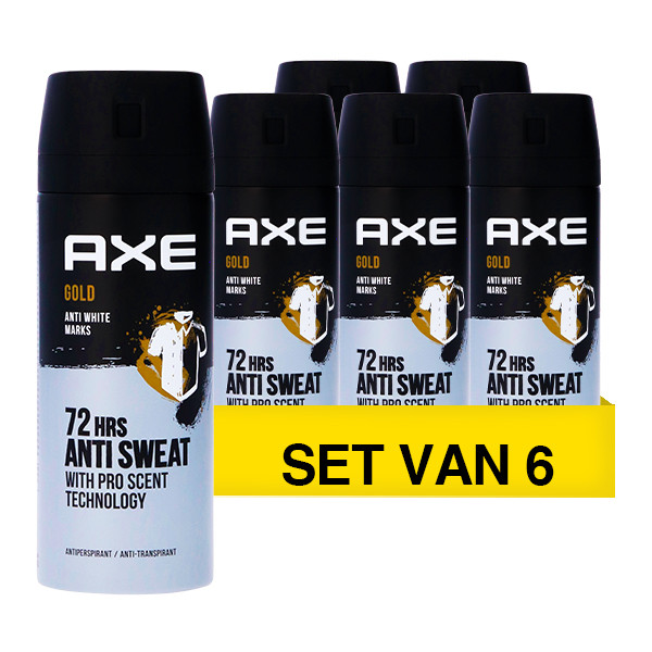 Axe Aanbieding: Axe Anti-Transpirant Gold Deodorant Body Spray (6 flessen - 150 ml)  SAX00189 - 1