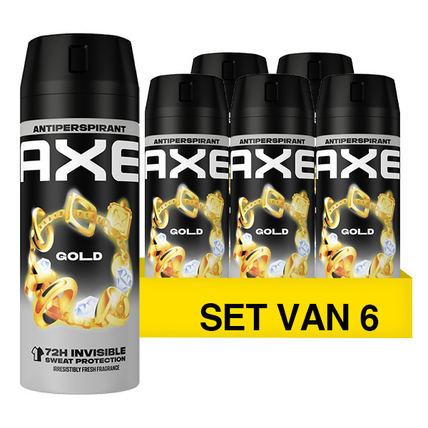 Aanbieding: Axe Anti-Transpirant Gold Deodorant Body Spray (6 flessen - 150 ml) SAX00189 Aanbieding: Axe Anti-Transpirant Gold Deodorant Body Spray (6 flessen - 150 ml) SAX00189 - 1
