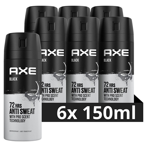 Axe Aanbieding: Axe Black Dry deodorant - body spray (6x 150 ml)  SAX00223 - 1