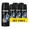 Aanbieding: Axe Click Deodorant Body Spray (6 flessen - 150 ml)