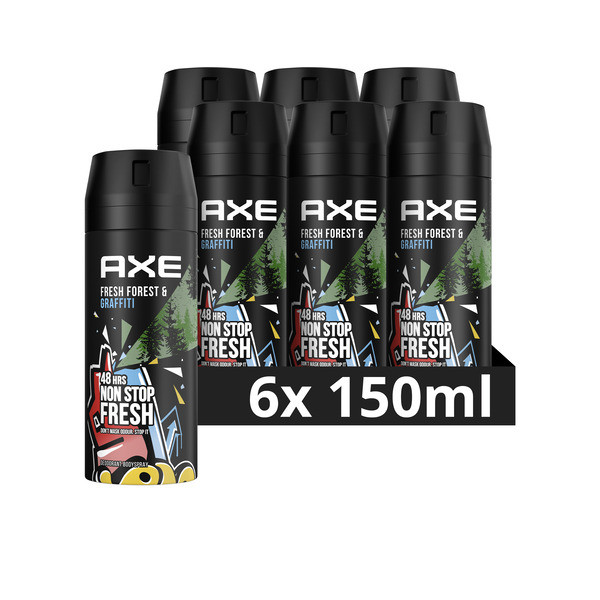 Axe Aanbieding: Axe Collision Fresh Forest & Graffiti  deodorant - body spray (6x 150 ml)  SAX00191 - 1