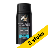 Axe Aanbieding: Axe Collision Leather + Cookies deodorant - body spray (3x 150 ml)  SAX00125