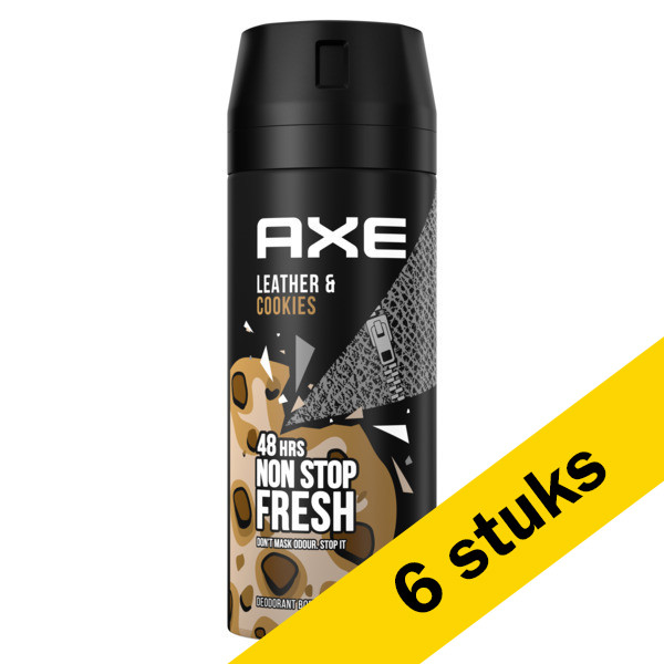 Axe Aanbieding: Axe Collision Leather + Cookies deodorant - body spray (6x 150 ml)  SAX00235 - 1