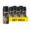 Aanbieding: Axe Collision Leather + Cookies deodorant - body spray (6x 150 ml)