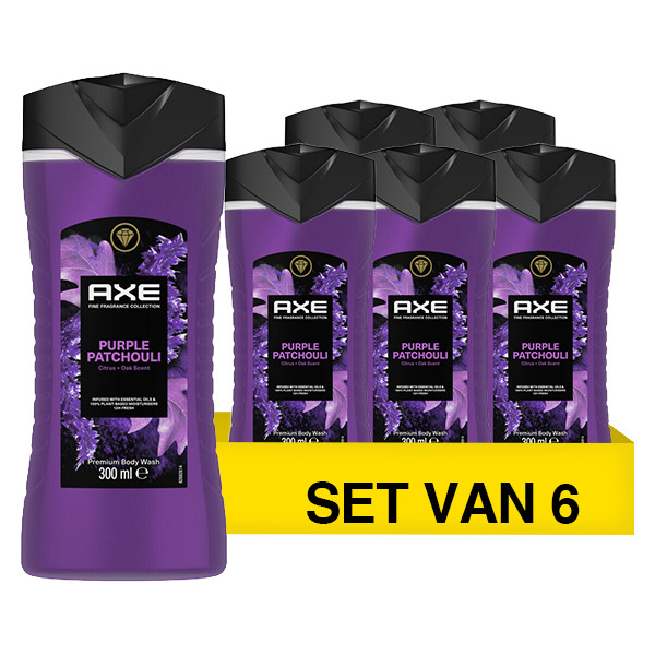 Aanbieding: Axe Douchegel Purple Patchouli (6 flessen - 300 ml) SAX00320 - 1