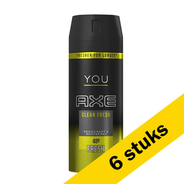 Axe Aanbieding: Axe YOU Clean fresh deodorant - body spray (6x 150 ml)  SAX00234 - 1