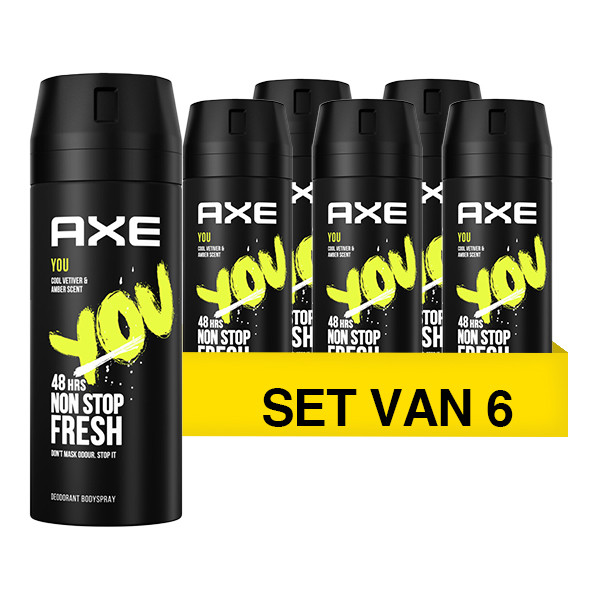 Axe Aanbieding: Axe YOU Clean fresh deodorant - body spray (6x 150 ml)  SAX00234 - 1