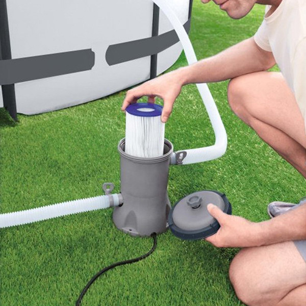 Bestway Flowclear Filterpomp 3,0 m³/u | Voor zwembaden 1100-17400 L | Grijs SBE00135 - 4