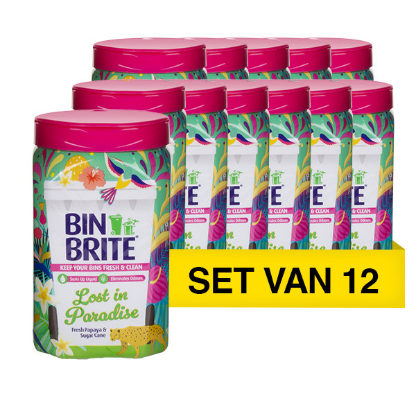 Bin Brite Aanbieding: 12x Bin Brite vuilnisbak verfrisser | Lost in paradise (500 gram)  SBI00195 - 1