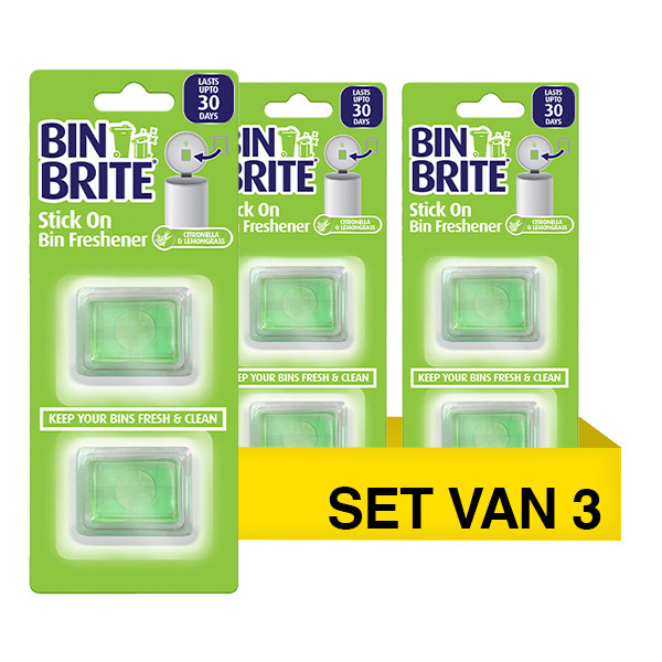 Aanbieding: Bin Brite stick-on vuilnisbak verfrisser | Citronella & Citroengras (6 stuks) SBI00256 - 1