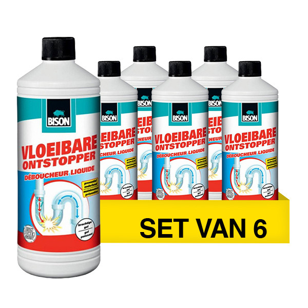 Aanbieding: Bison Vloeibare Ontstopper Fles (6 stuks - 1 liter) SBI00275 - 1