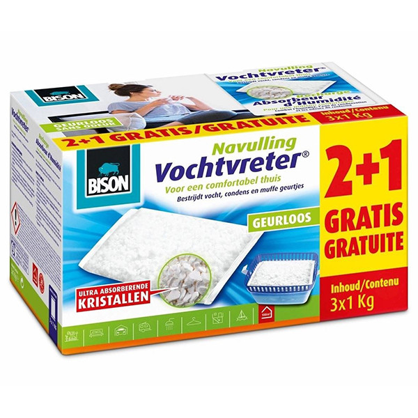 Bison Vochtvreter® Navulzak Geurloos Doos (3x1 kg)  SBI00151 - 1