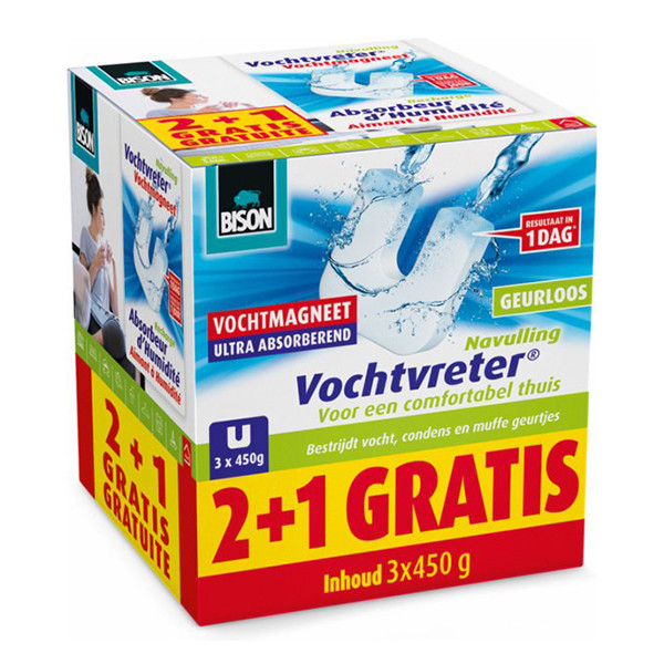 Bison Vochtvreter® Vochtmagneet Neutraal (3x450 gram)  SBI00160 - 1