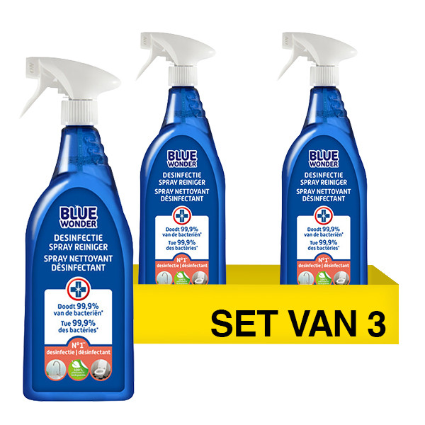 Aanbieding: Blue Wonder Desinfectie Reiniger Spray (3 stuks à 750 ml) SHG00452 - 1
