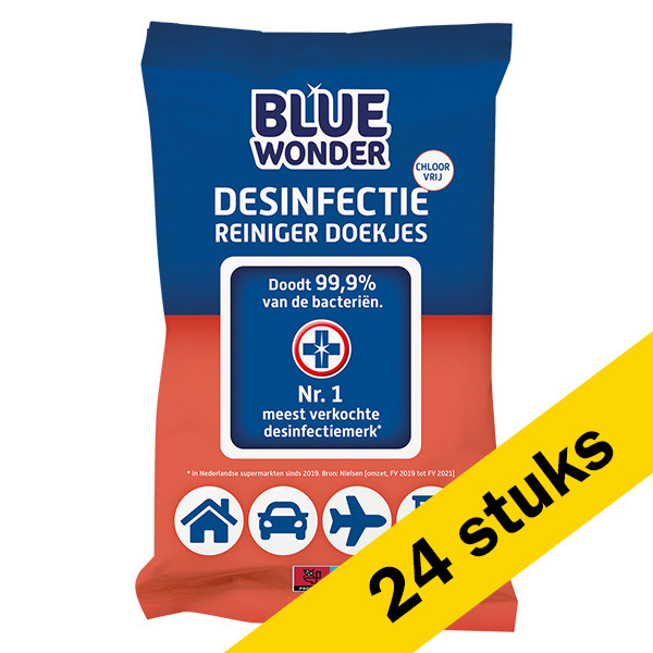 Blue-Wonder Aanbieding: Blue Wonder Desinfectie doekjes (24 x 72 stuks)  SBL00062 - 1