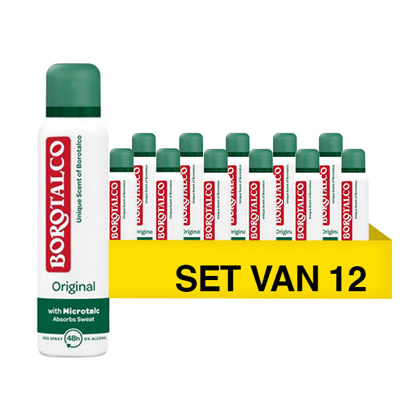 Borotalco Aanbieding: 12x Borotalco deodorant spray original (150 ml)  SBO06092 - 1